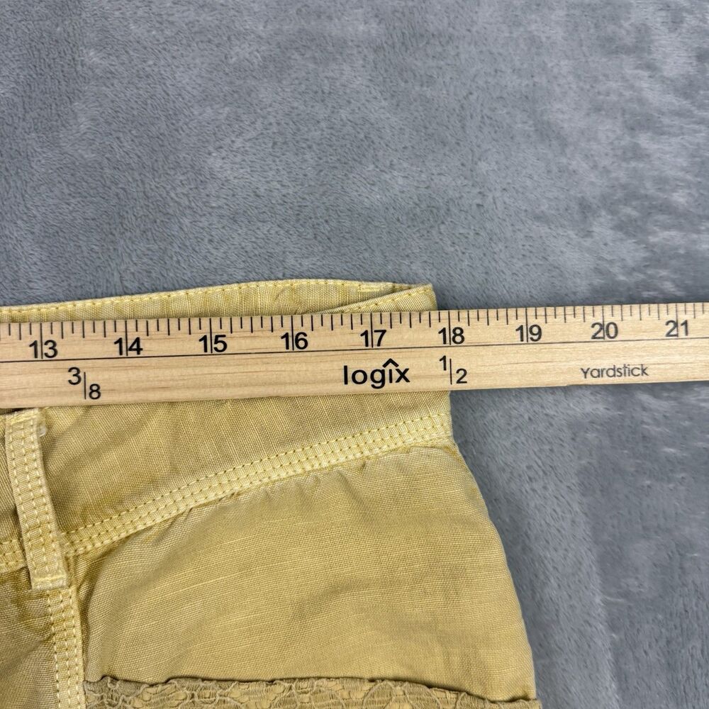 Sundance Linen Cotton Lace Detail Pants Beige Boho Cottagecore Womens Size 14 - Picture 7 of 10